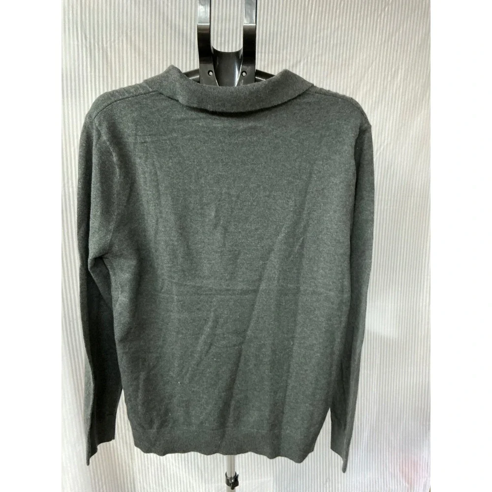 Goodfellow & Co Mens Long Sleeve Sweater Polo Charcoal Gray Large NWT 043022115